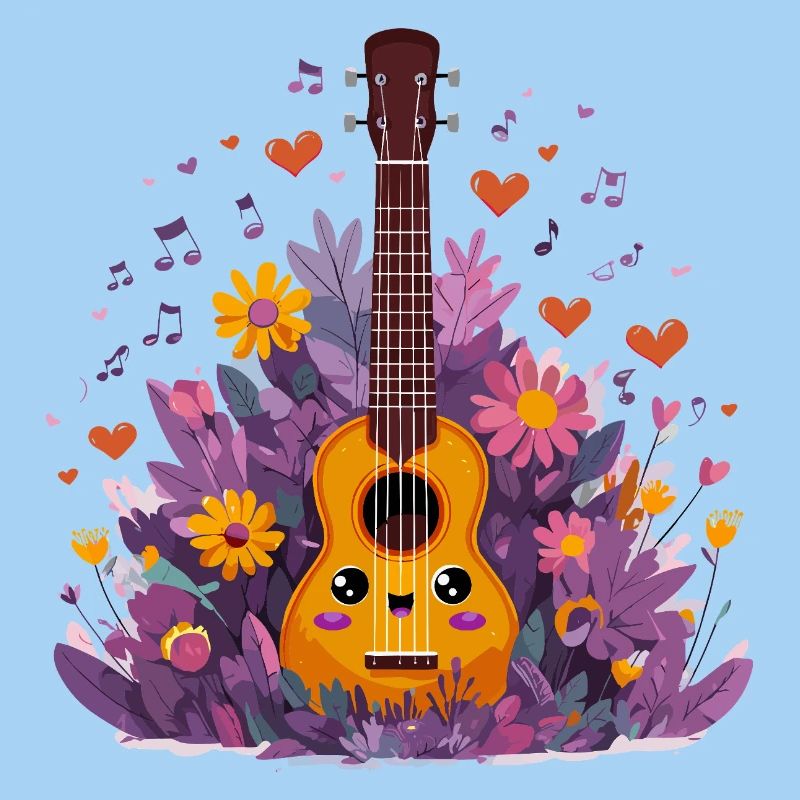 Blühendes Ukulele-Combo