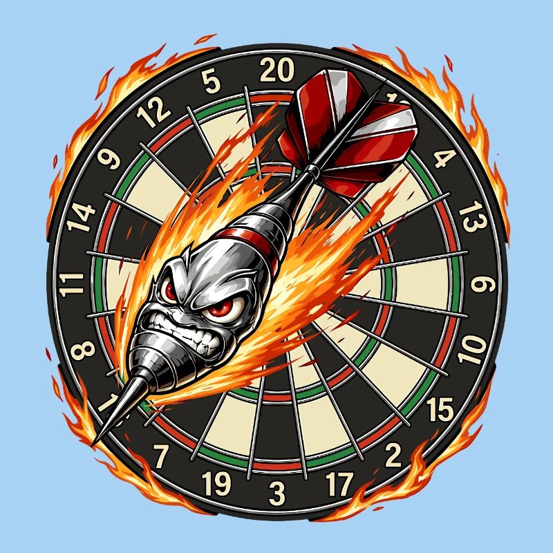 Flammenpfeil trifft Dartboard