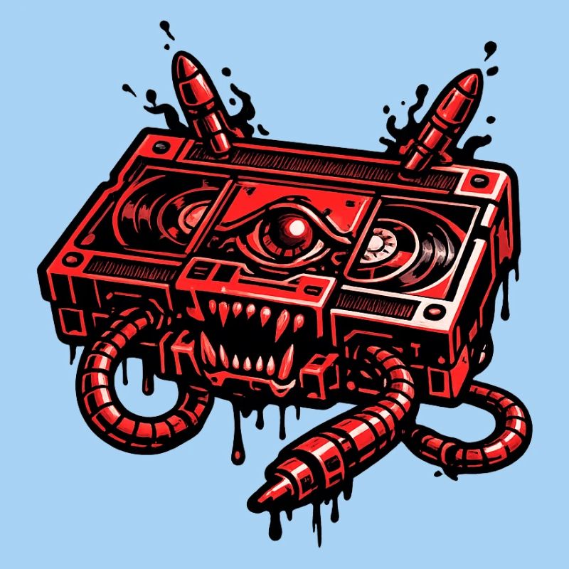 Red Demon Robot with Cable Hands