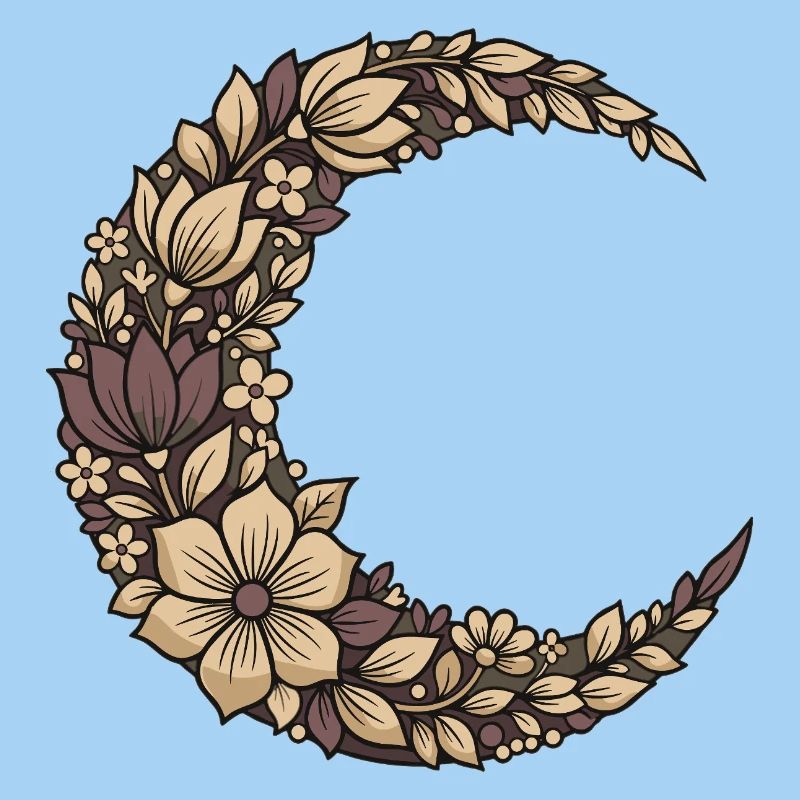 Flower Crescent Wreath