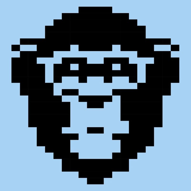 Conception du visage de singe pixelisé