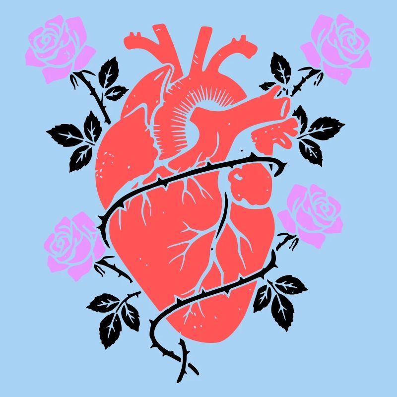 Anatomical Heart Roses Multicolored