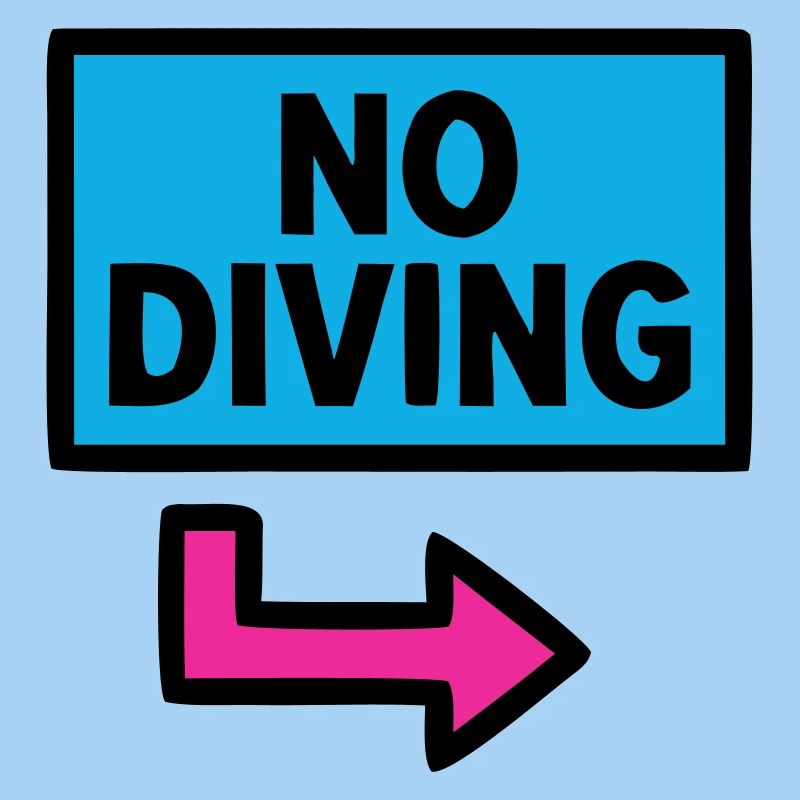 No Diving Schild Pool Retro