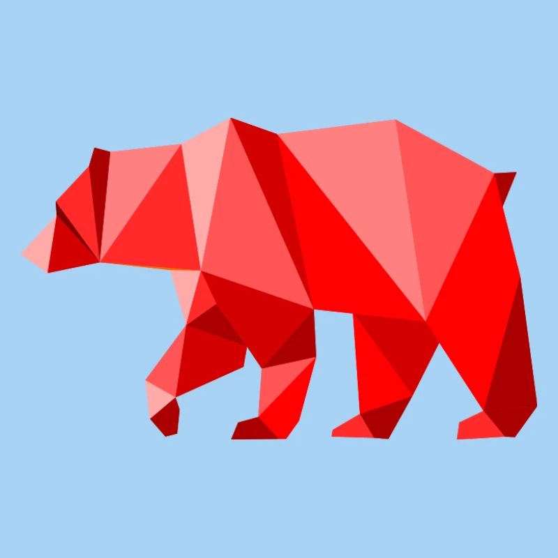 ours lowpoly rouge