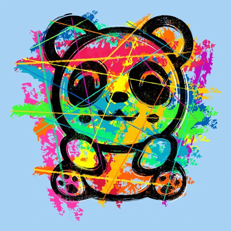 Panda Bear (Colourful Stripes)
