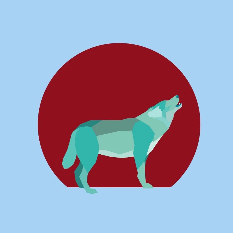 Geometric howling wolf