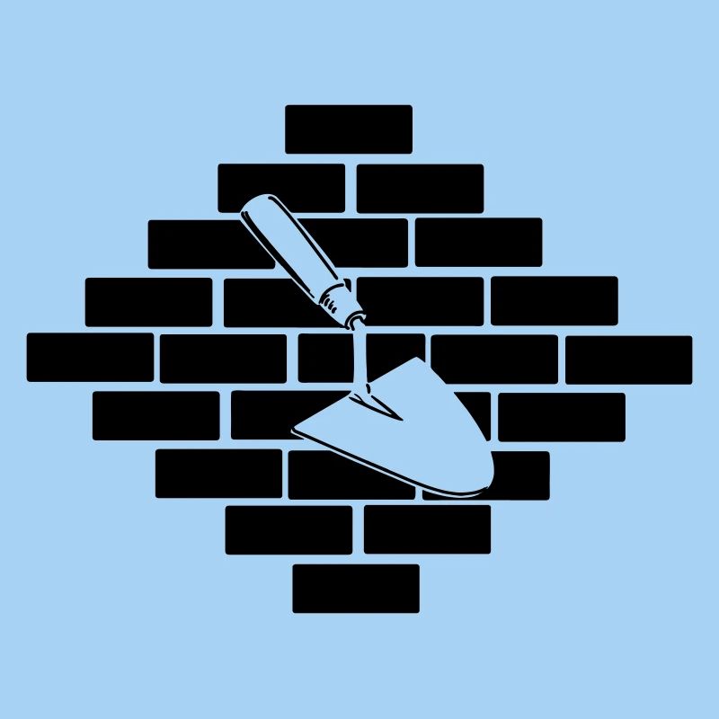 Mason masonry bricks with trowel logo