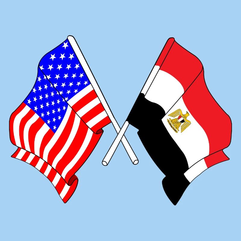 Drapeau des États-Unis et drapeau de l’Égypte