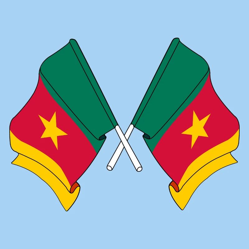 Two flags Cameroon