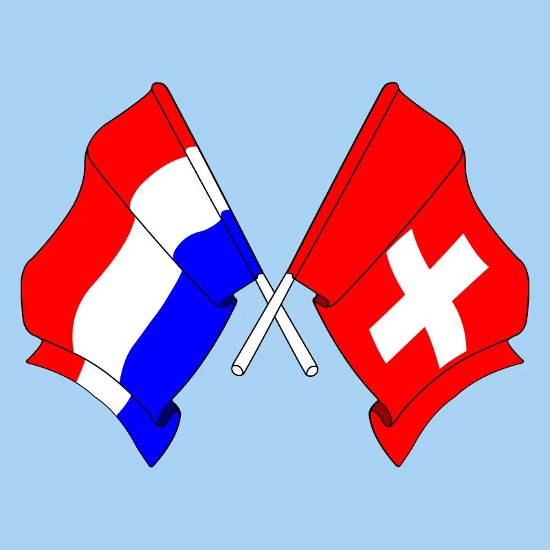 Drapeau des Pays-Bas et drapeau de la Suisse