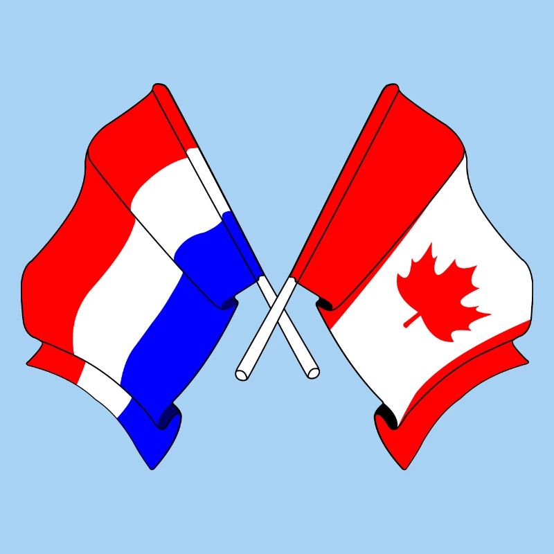 Drapeau des Pays-Bas et drapeau du Canada