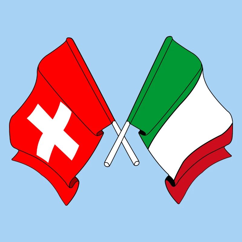 Drapeau de la Suisse et drapeau de l’Italie