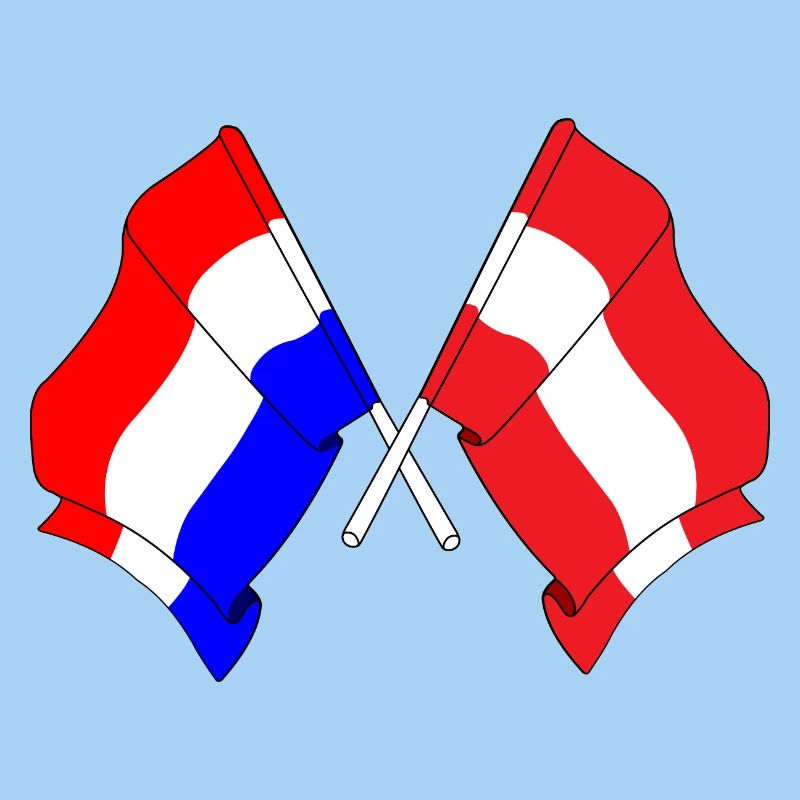 Drapeau Pays-Bas, drapeau Autriche