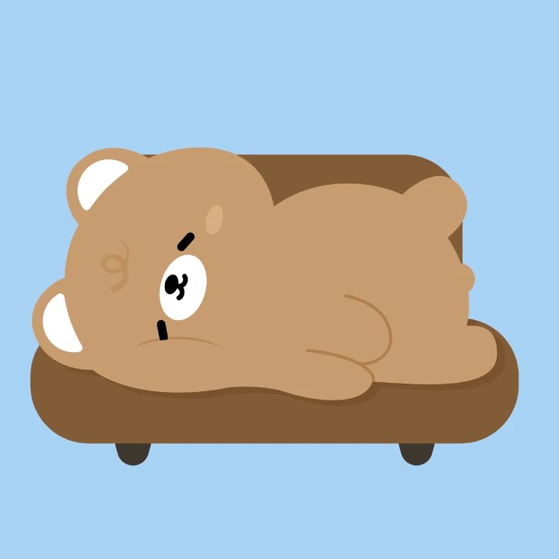 Müder Eisbär auf Sofa