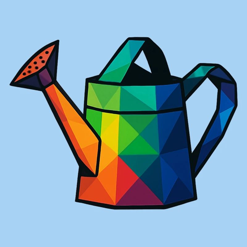 Low-Poly-Geometric Design Gießkanne