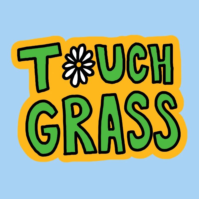 Retro "Touch Grass" Gänseblümchen
