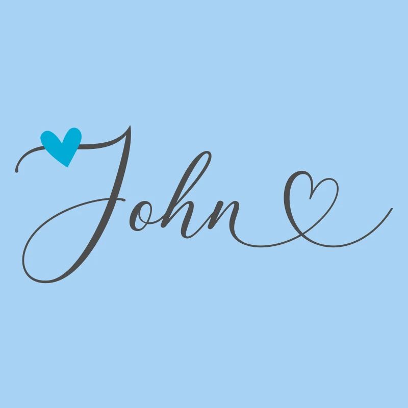 John Nom Prénom Calligraphie Coeur