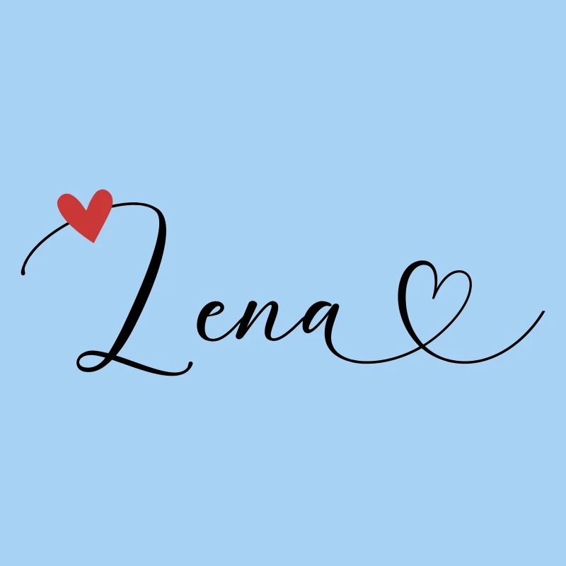 Lena Surname First name Calligraphy Heart