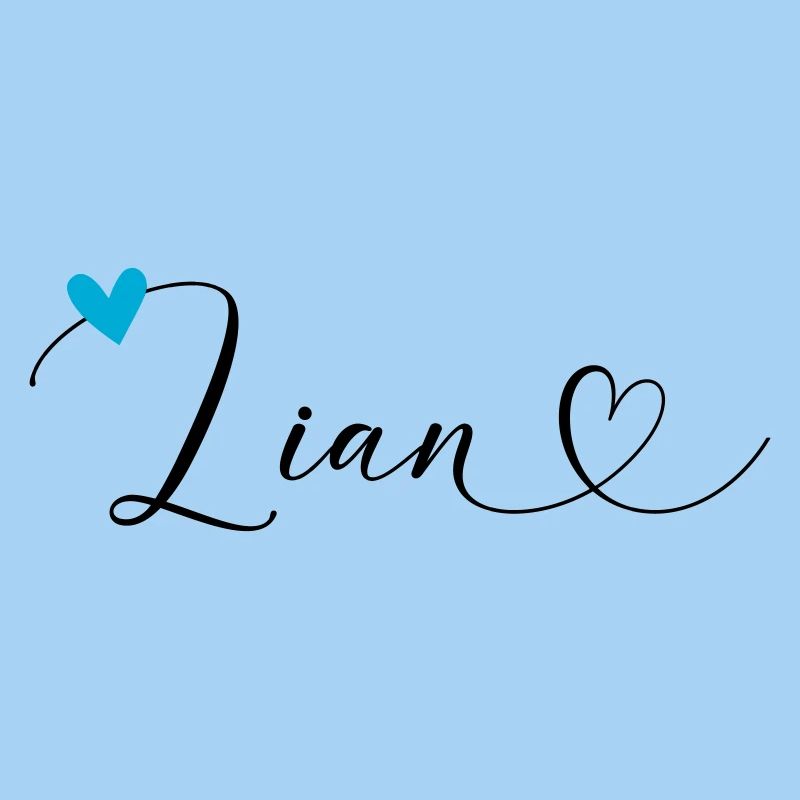 Lian Surname First Name Calligraphy Heart