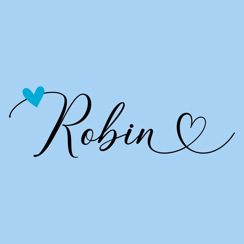 Robin Name First name Calligraphy Heart
