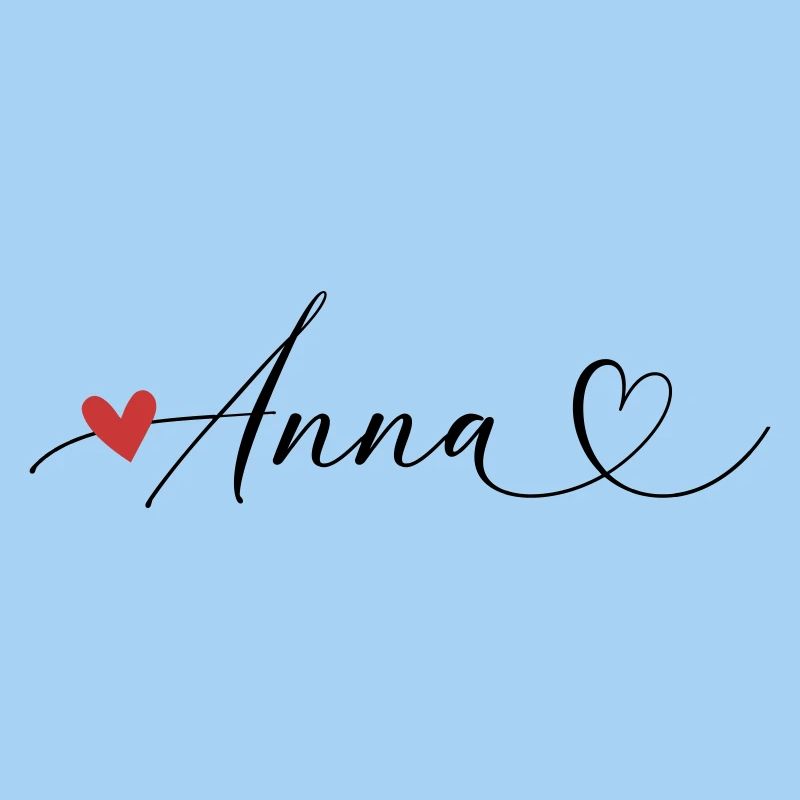 Anna Last name First name Calligraphy heart