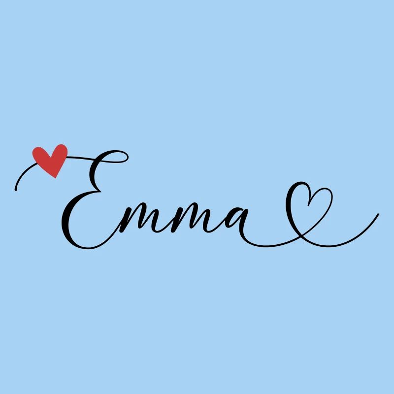 Emma Nom Prénom Calligraphie coeur