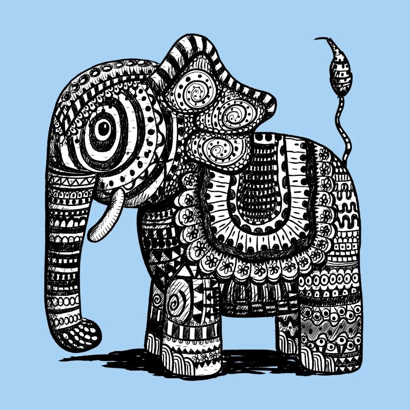 Power Elephant With Pattern I India I Gift Ethno