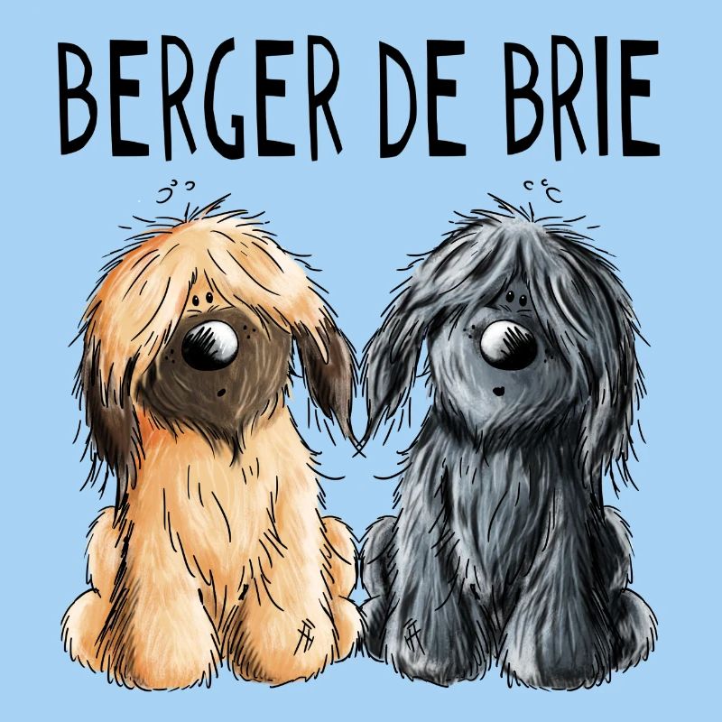 Zwei Berger de Brie - Briard - Comic - Geschenk
