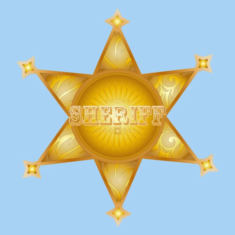 extraordinary gold-coloured sheriff's star