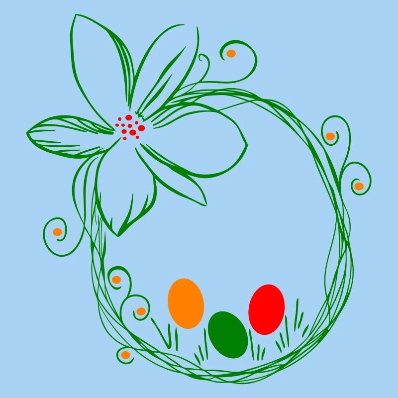 Easter nest with Easter eggs