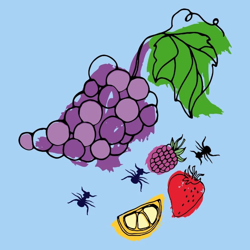 Fruit with insects