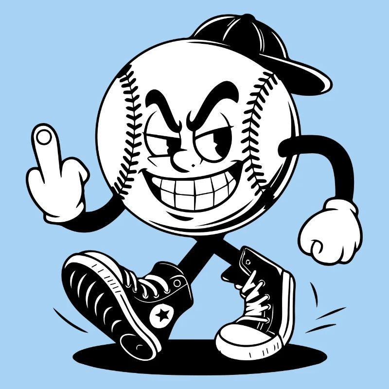 Baseball mit einem selbstbewussten
