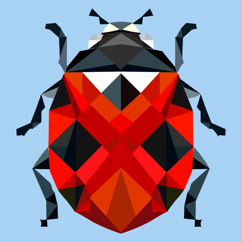 Illustration de coccinelle polygonale élégante