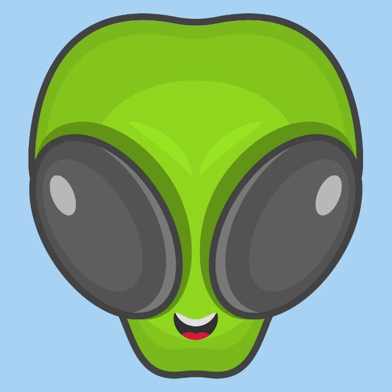 Tête d’extraterrestre verte