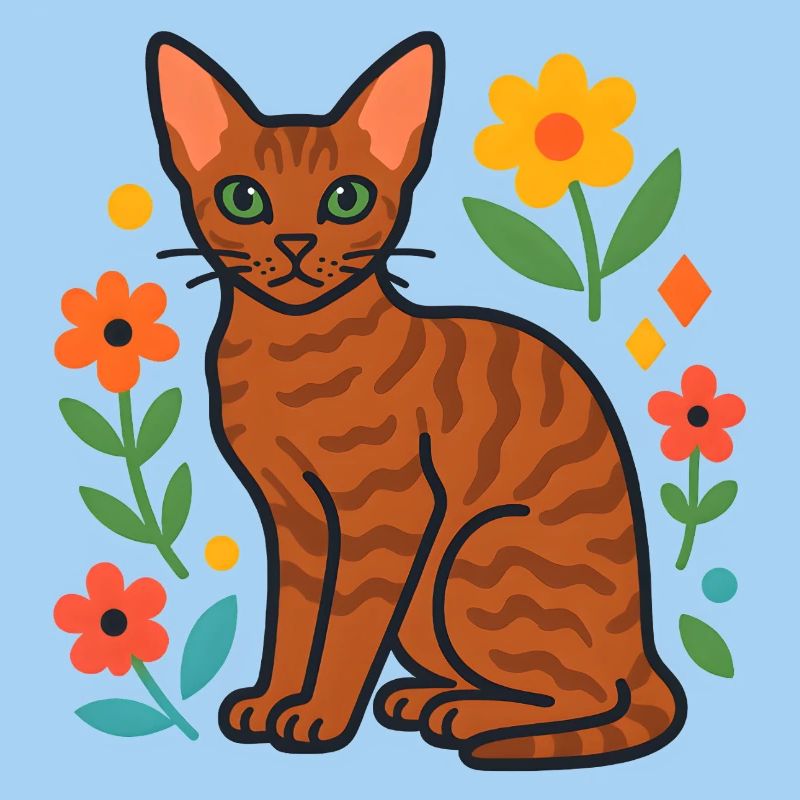 Devon Rex' Katze in der Blumenparade