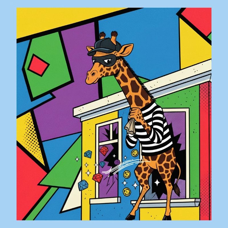 Giraffe Thief Pop Art