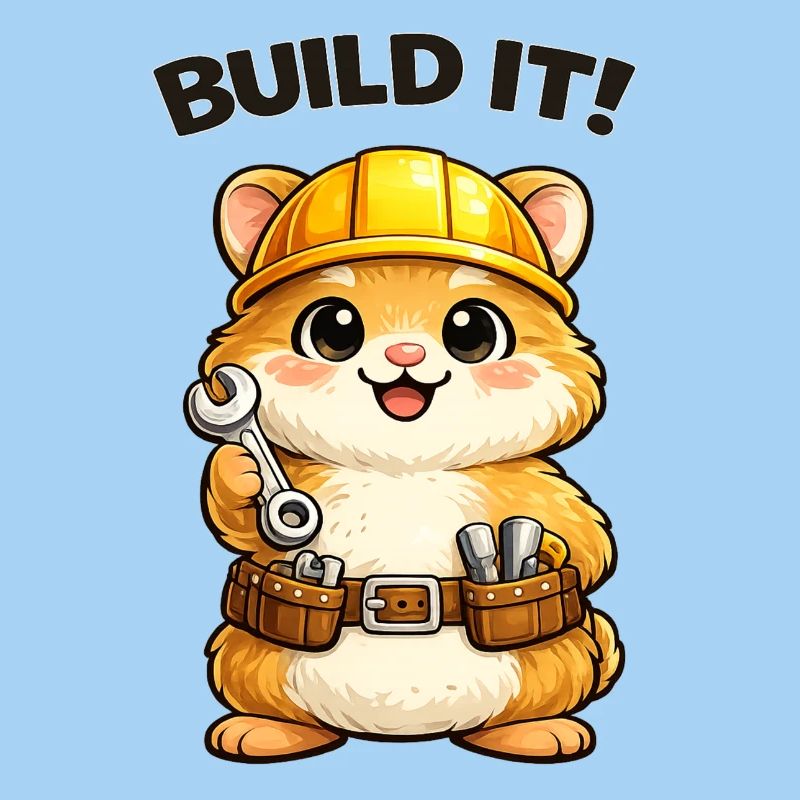 Construction trolley: construction helmet and tools