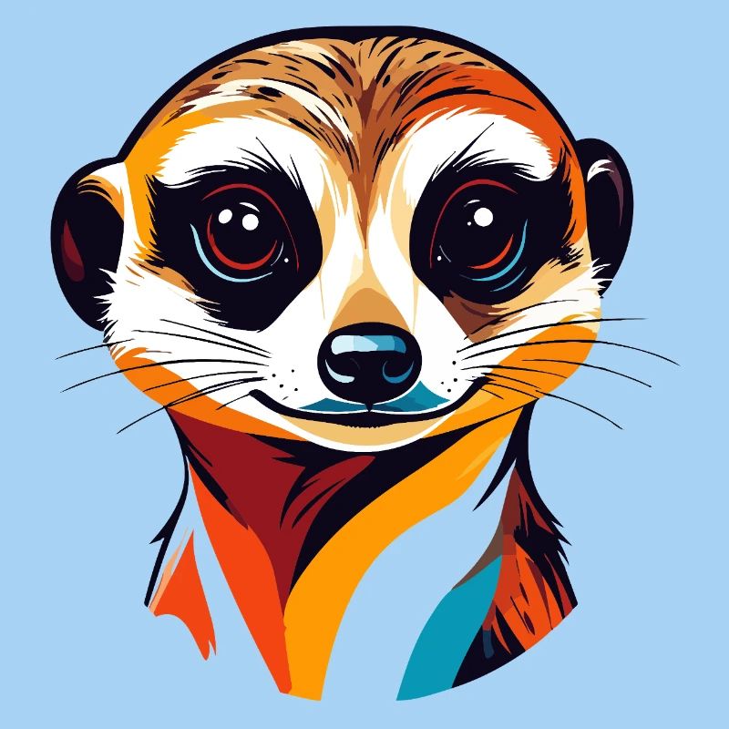 Bunter Erdmännchen Kopf Illustration