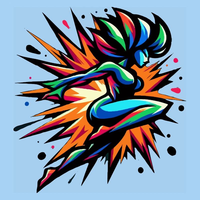 Bunter Neon-Sprinter