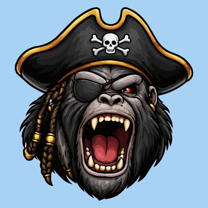 Gorille pirate avec cache-œil