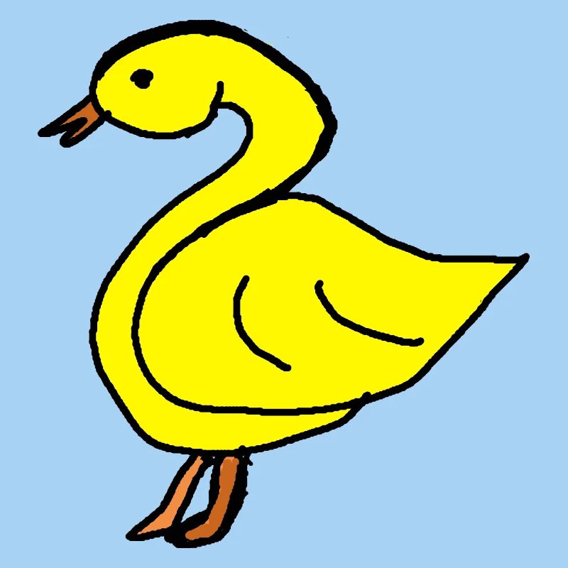 Yellow Duck Silhouette Black