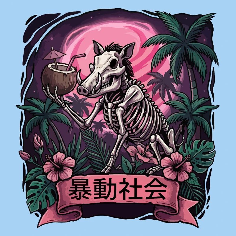 Neon Jungle Skeleton Wild Boar