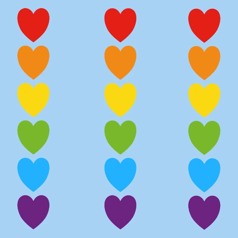 Pride Rainbow Hearts