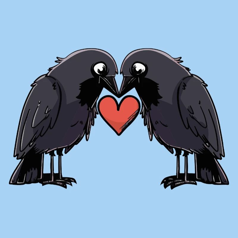 Corbeau Couple Crow e Saint-Valentin
