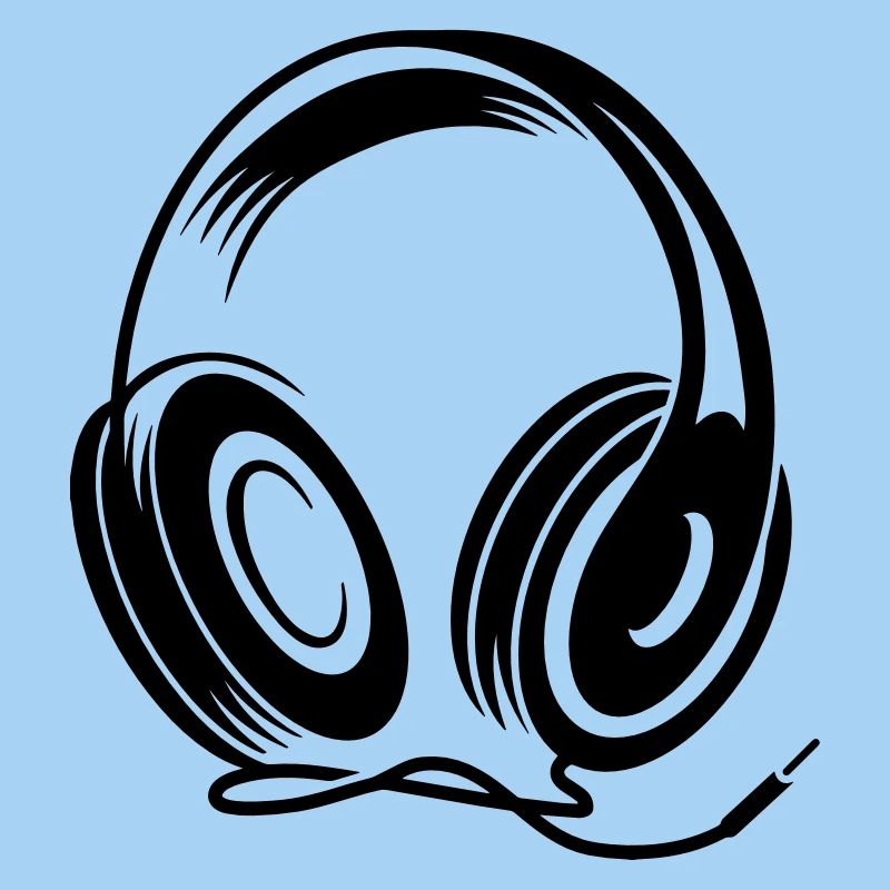 Kopfhörer mit Kabel im Stencil Stil