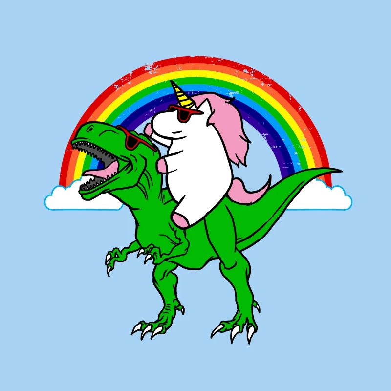 Einhorn und Dinosaurier