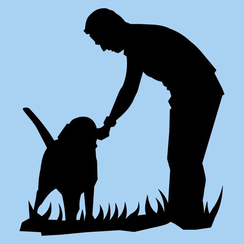 Beste Freunde - Hund und Herrchen Silouette