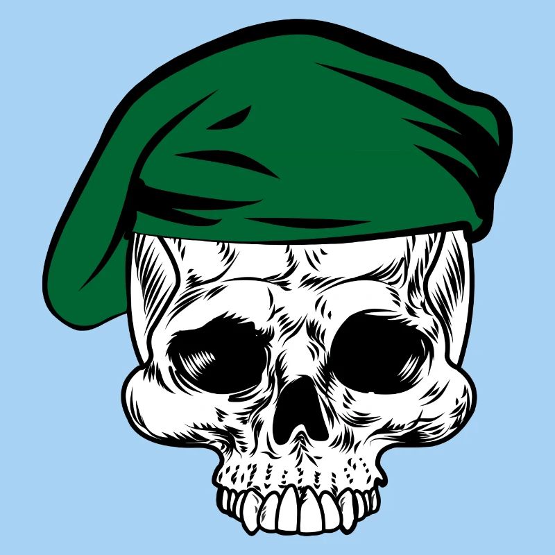 Skeleton green beret