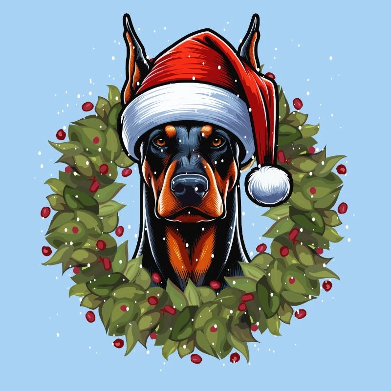 Dobermann Weihnachtshut Design