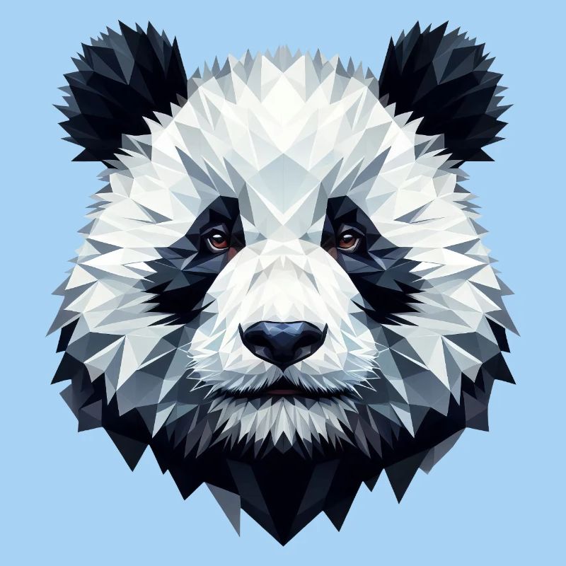Panda Visage Polygone Art Géométrie